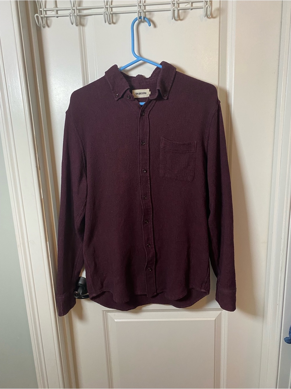 Taylor Stitch Men's Long-Sleeve Button-Up Shirt in Deep Plum
